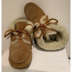 Tory Burch Tan Suede Shearling Lined Ankle Boots